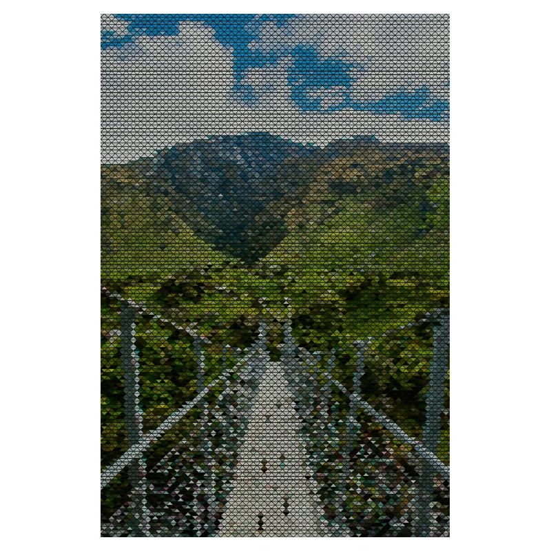 Grid path in the vineyard panorama