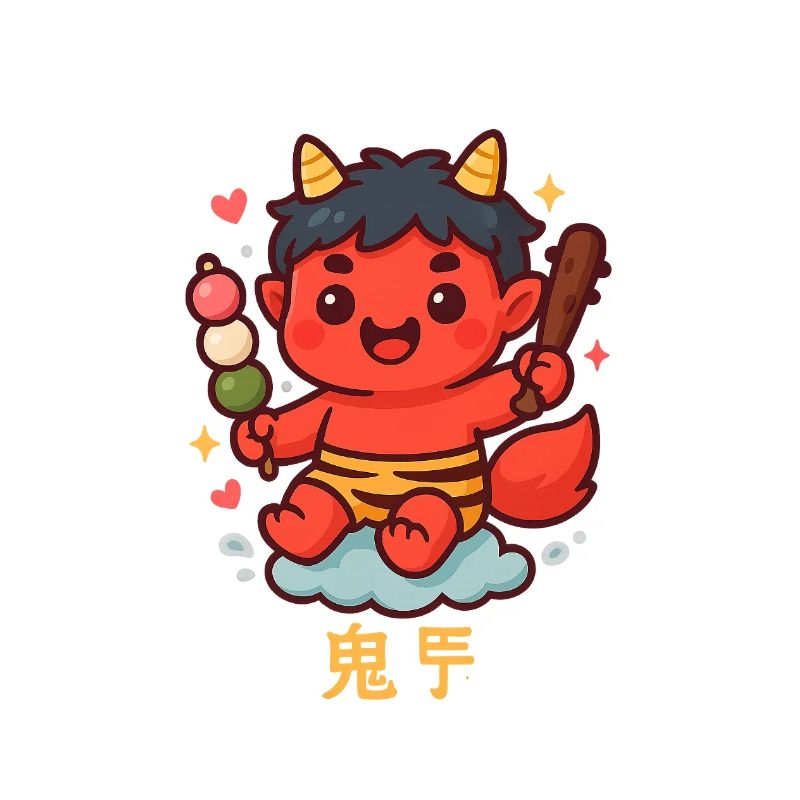 Oni doux avec dango et bâton