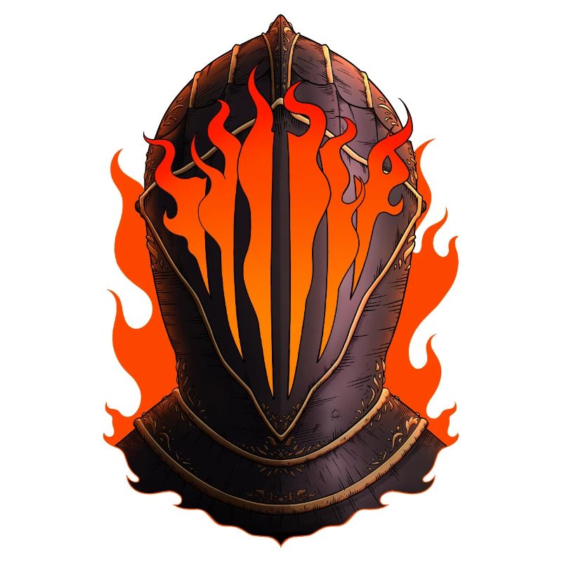 Flammender Ritter Helm