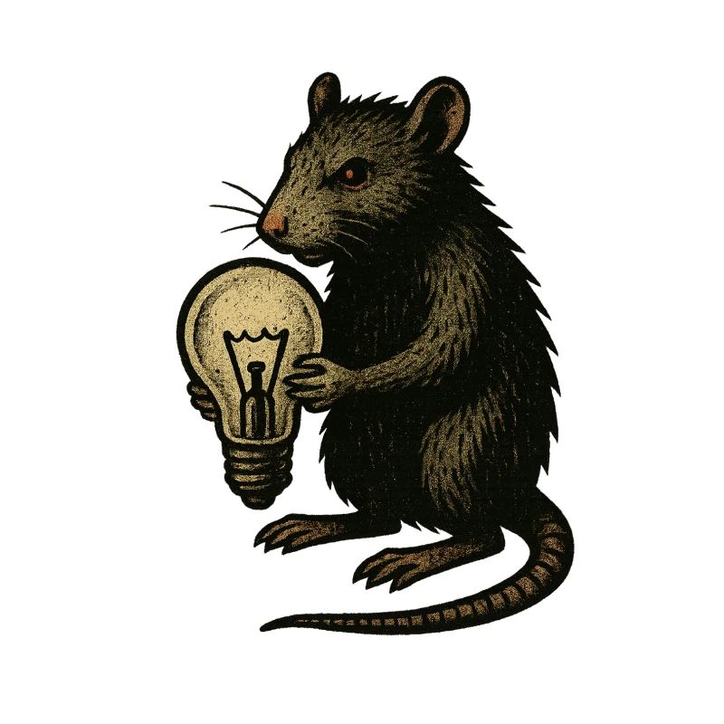 Rat with light bulb inventiveness