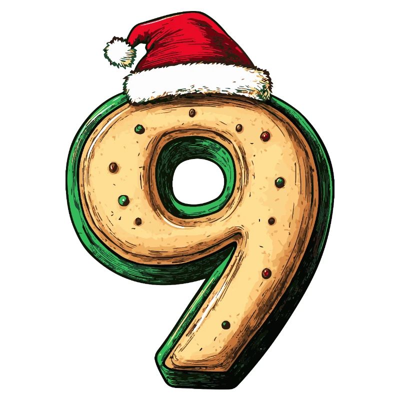Biscuit 9 chiffres Noël