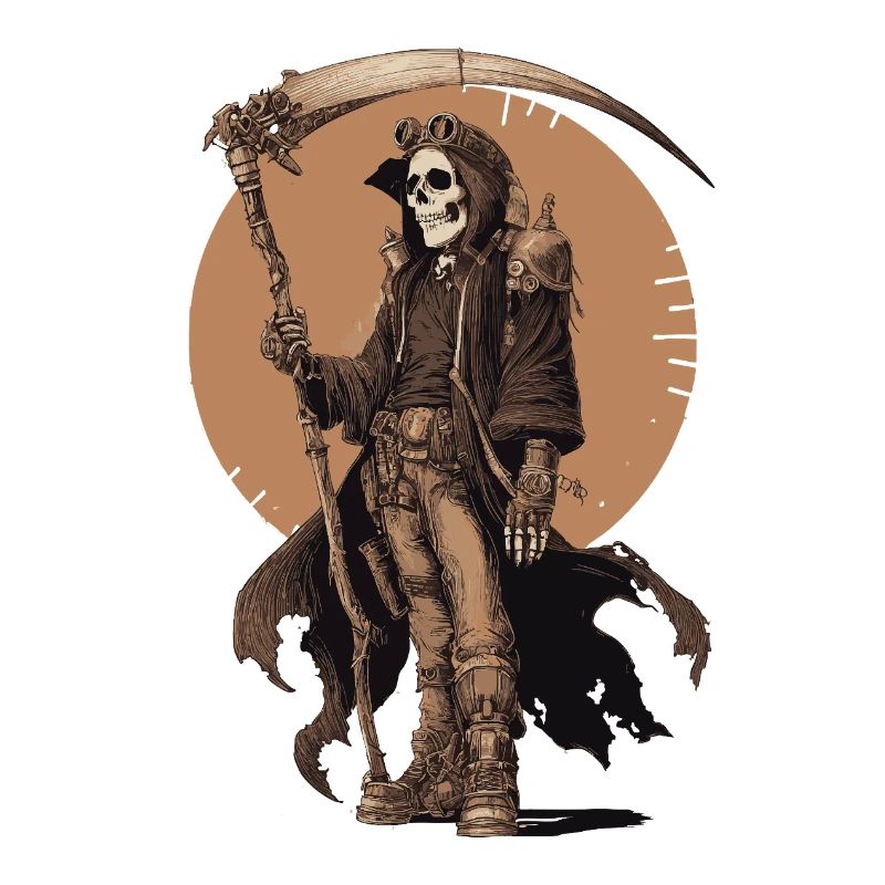 Steampunk Grim Reaper – Style Industriel