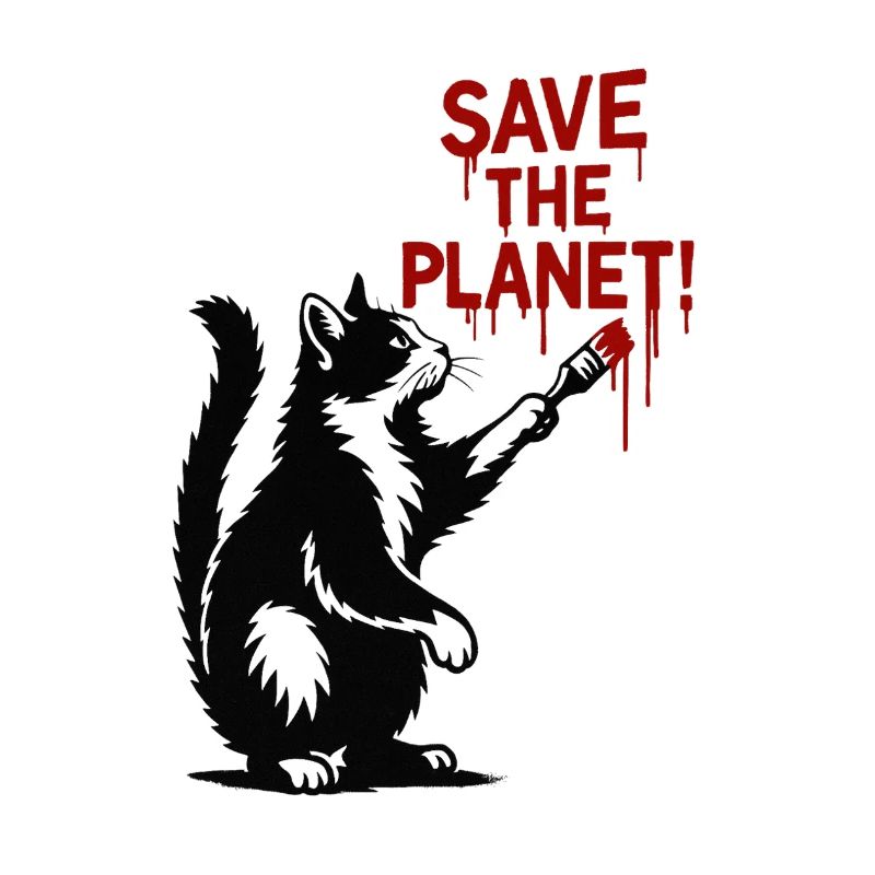 Art de chat de Protection de la Planète