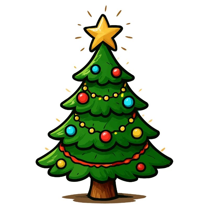 Glittering Christmas tree with star