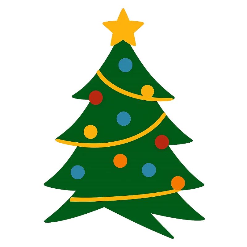 Festive tree with garlands