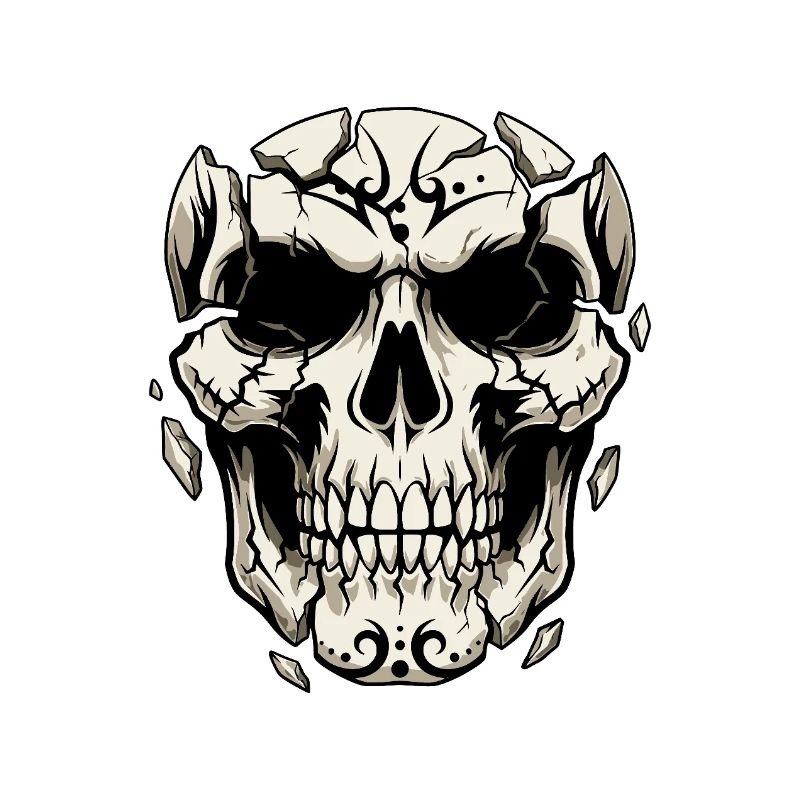 Splitternder Schädel – Gothic Grafik