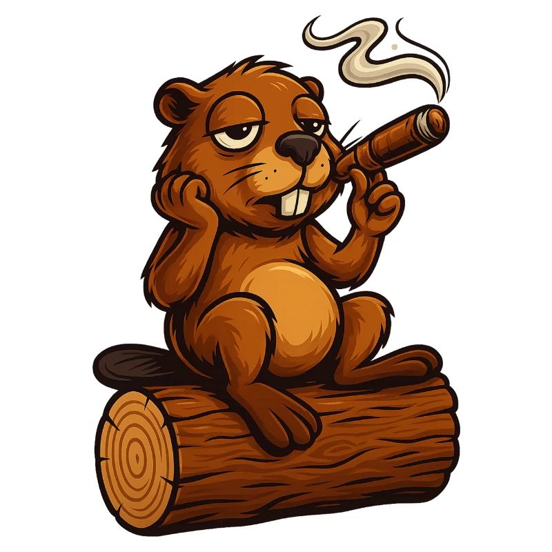 Castor refroidi avec un cigare