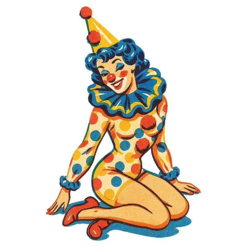 Pastel Circus Clown Portrait