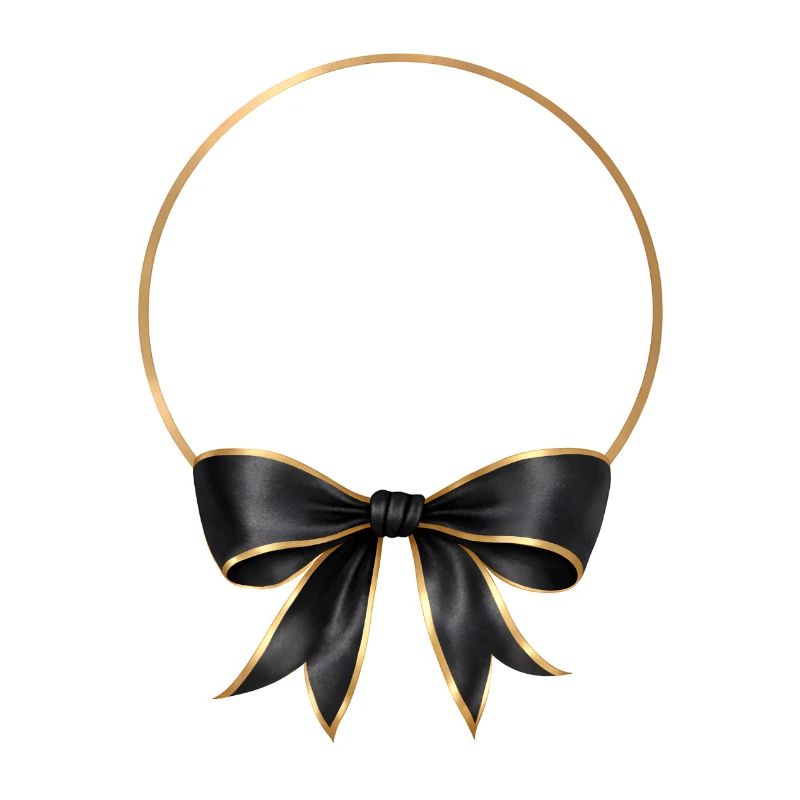 Circle Bow Black Gold