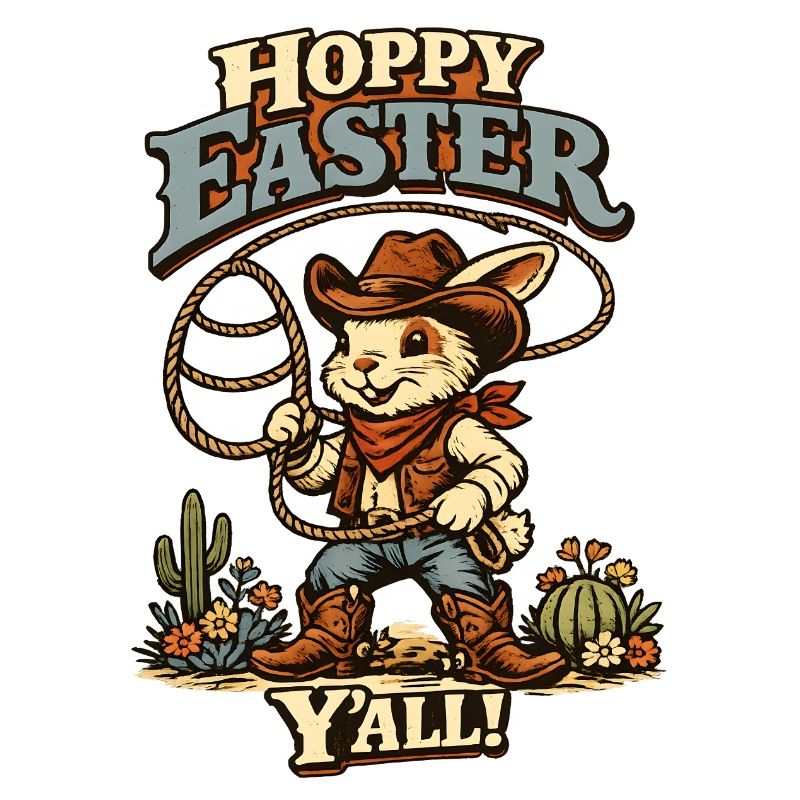 Retro Bunny Howdy Easter Rabbit Ears