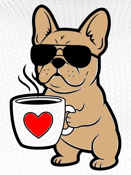 Frenchie Dog Coffee Comic