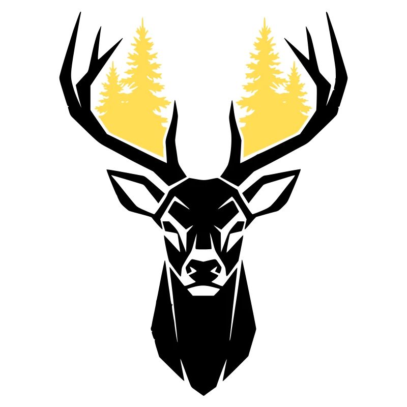 Silhouette de la forêt de tête de cerf
