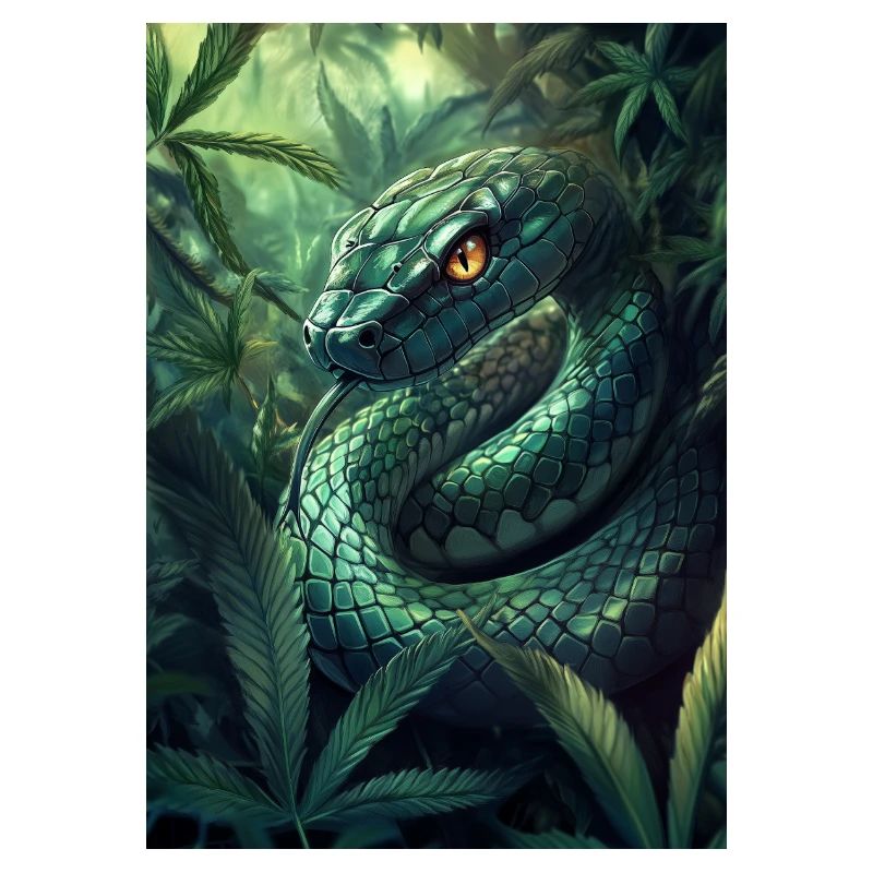Serpent de la jungle vert