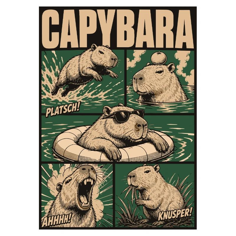 Comic Capybara Action Style
