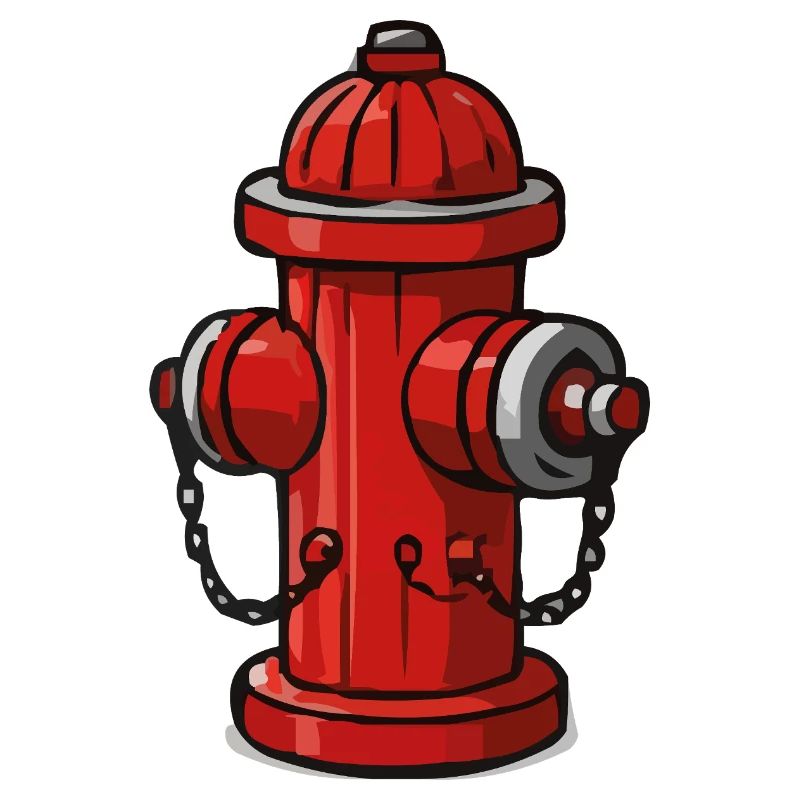 Cartoon Fire Hydrant with Chains