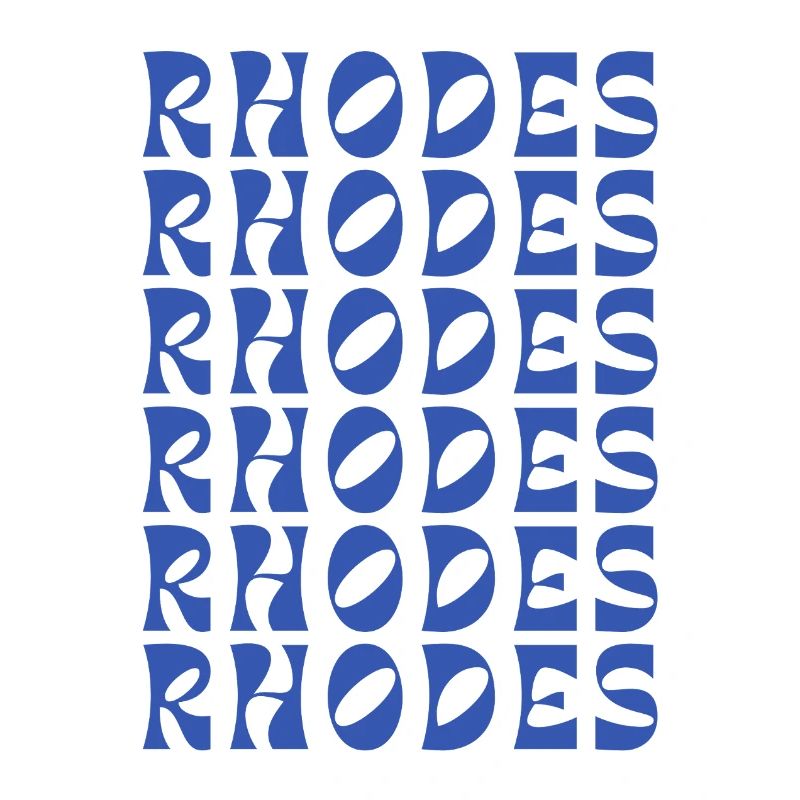 Rhodes Blue Typographic Pattern