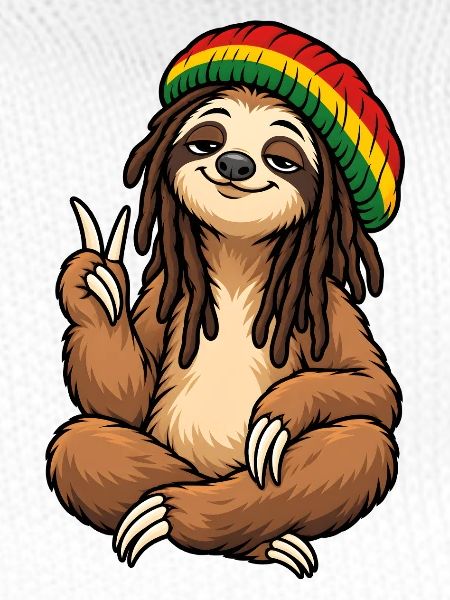 Cooles Rastafari Faultier
