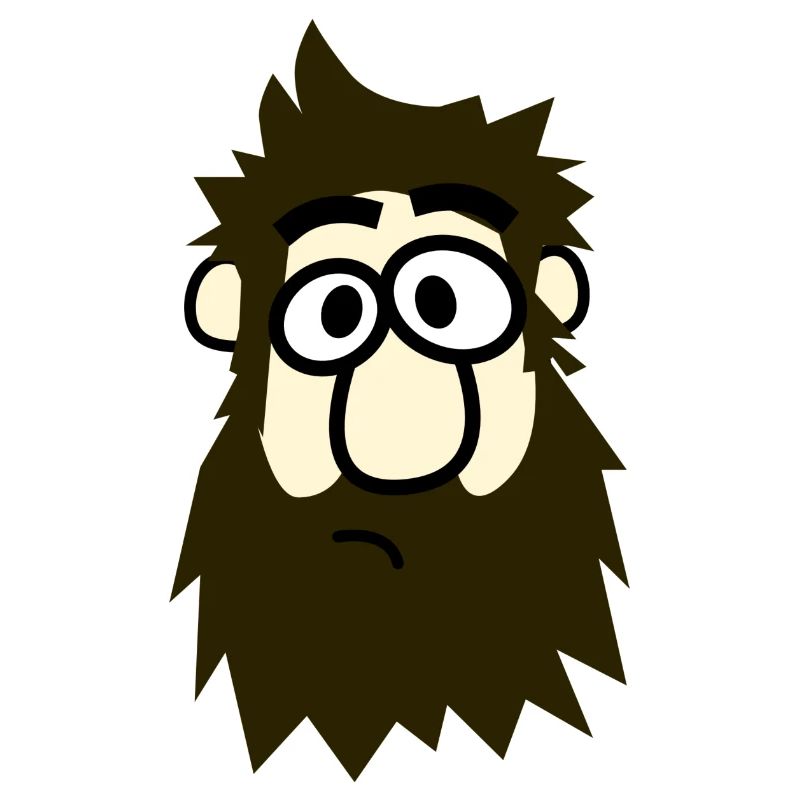 Spectacled beard comic hero