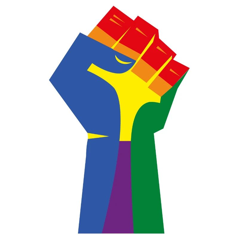 Die erhobene Faust (Regenbogenfarben)