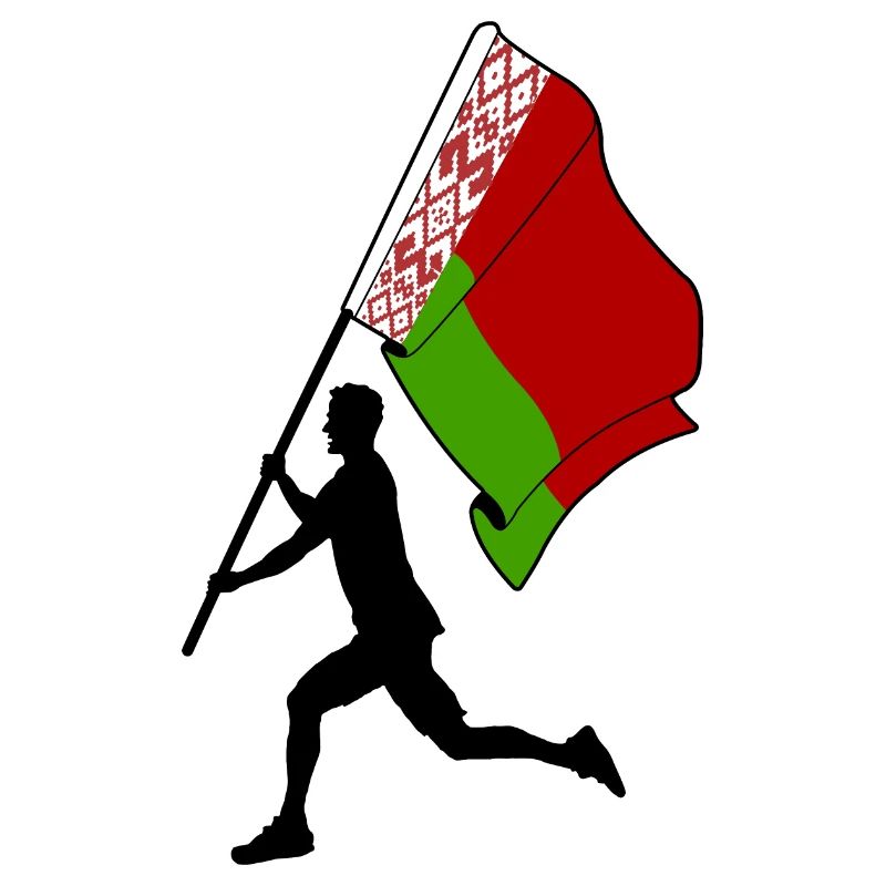 Flag Belarus man running