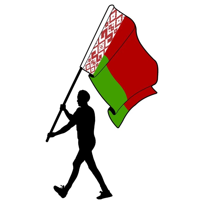 Flag Belarus man walking
