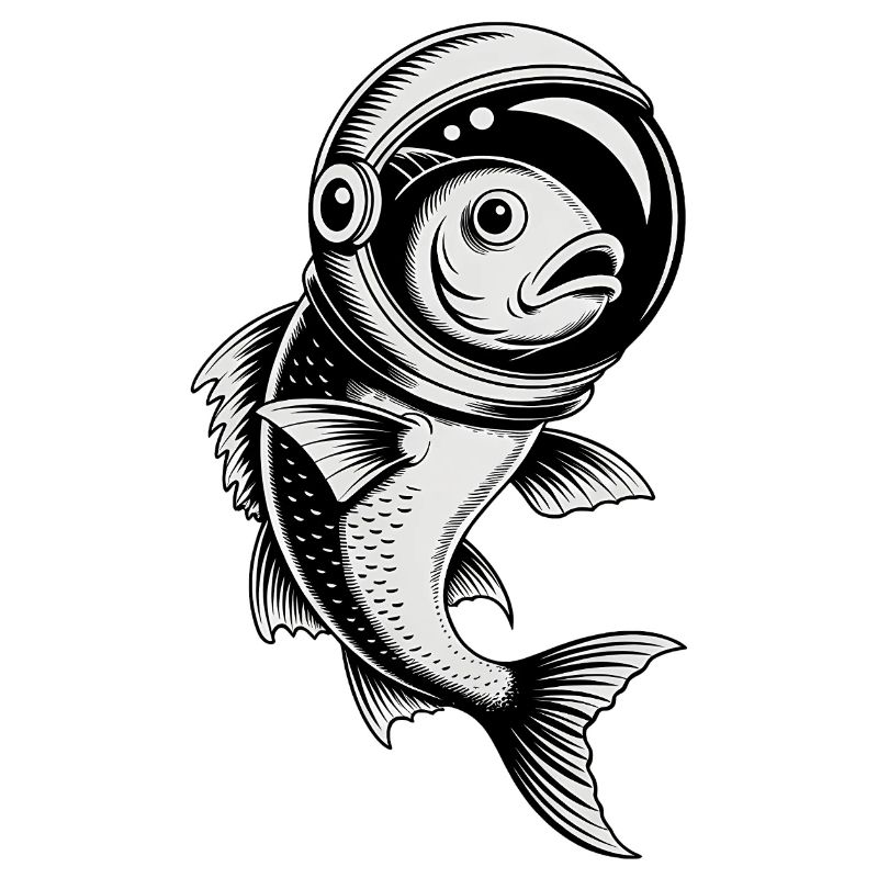 Poisson dans l’espace - Logo Cool Astonomy