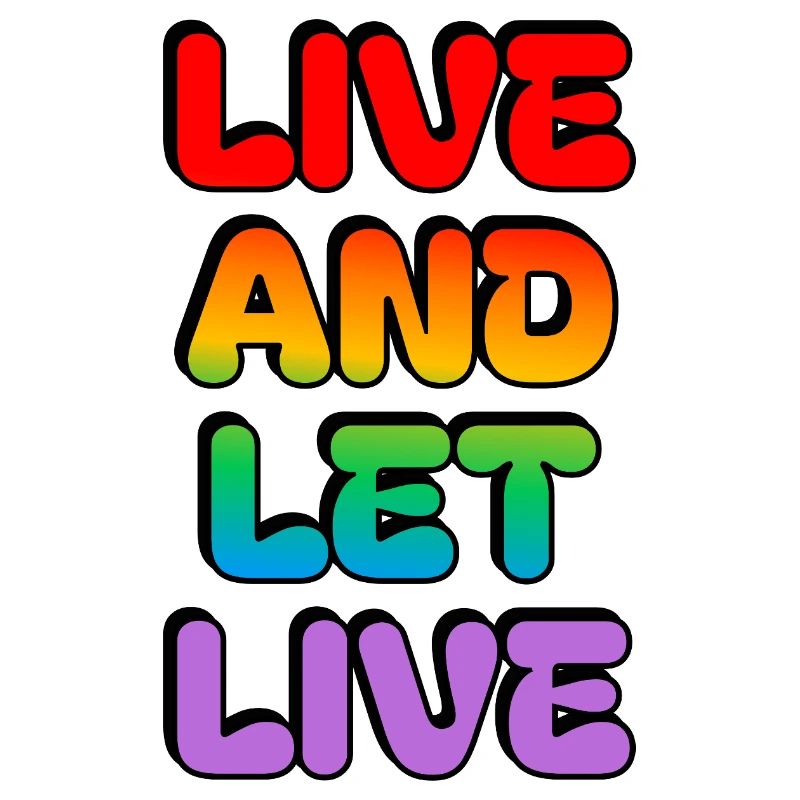 Rainbow Retro Live and Let Live Typography