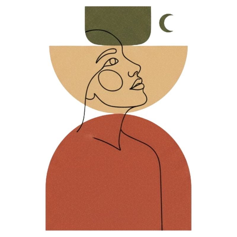 Abstract Head with Geometric Shape