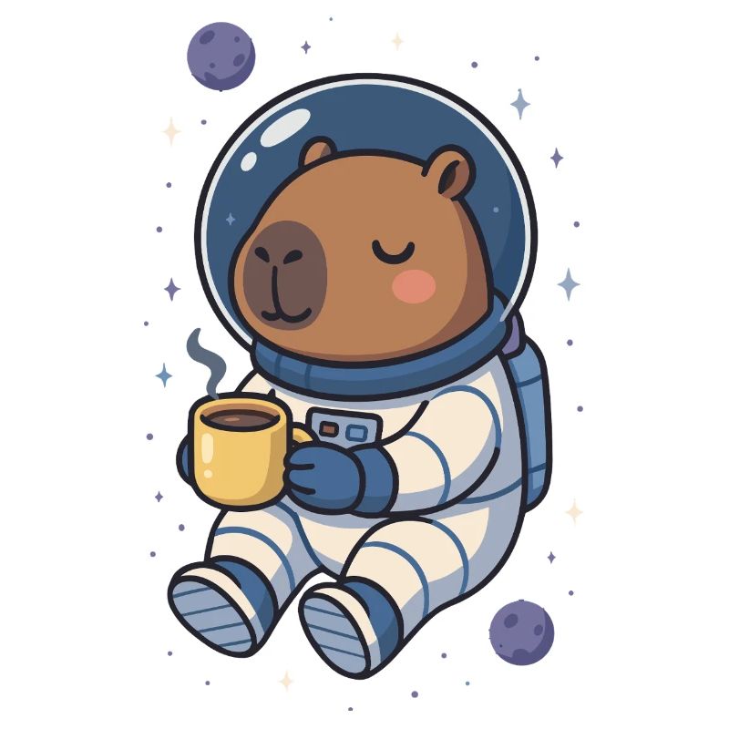 Capybara Astronaute – Café dans l’espace ☕🪐