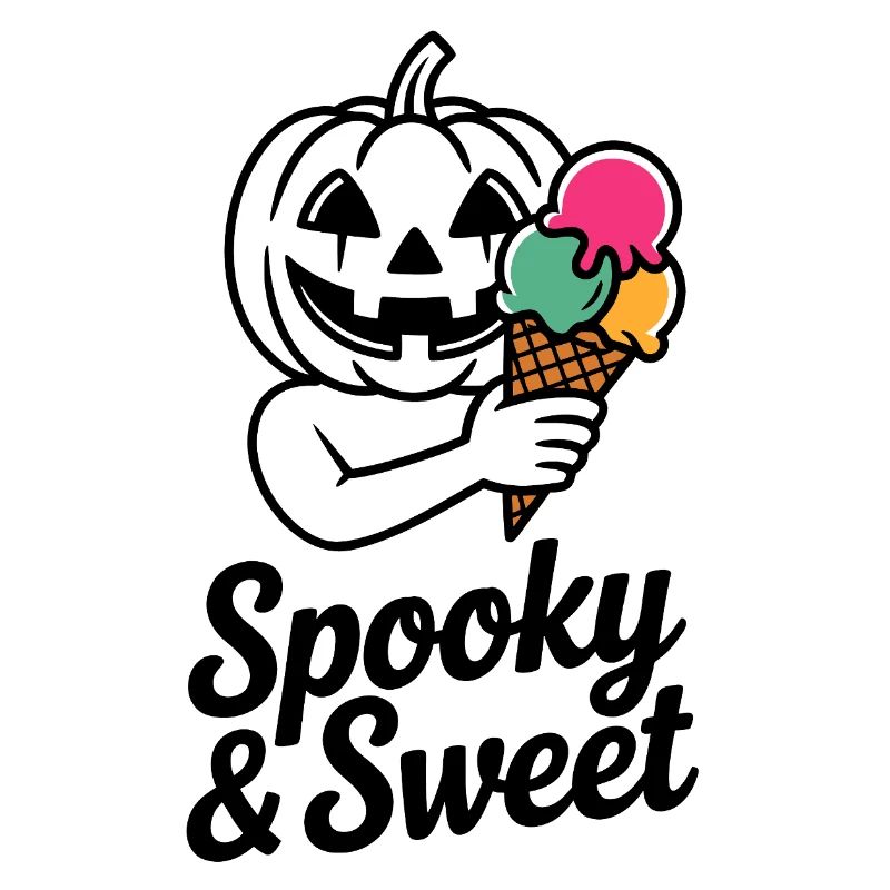 Halloweenkürbis mit Eiscreme