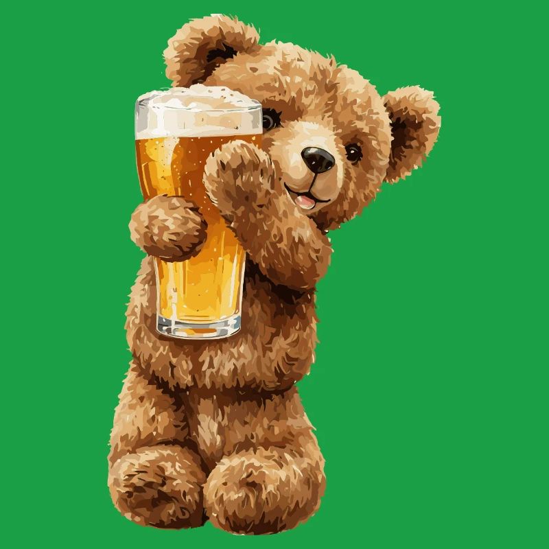 Bärchen mit Bierglas Bierchen Teddybär