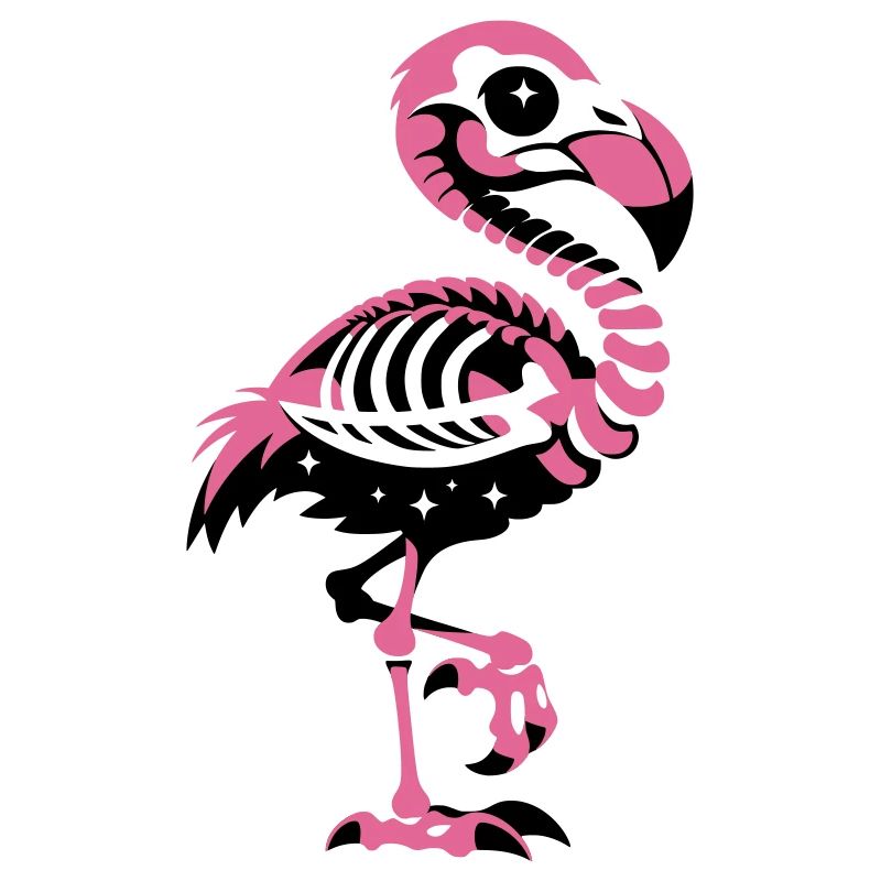 Flamingo Skeleton Pink Gothic