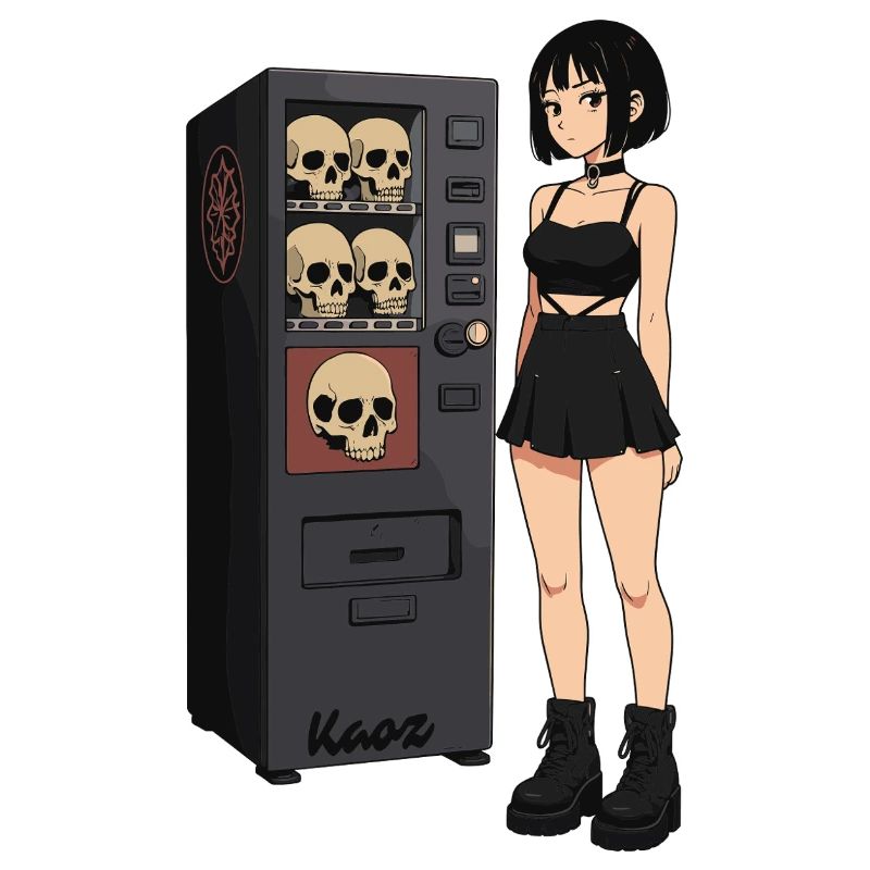 Skull Vending Machine Goth-Mädchen