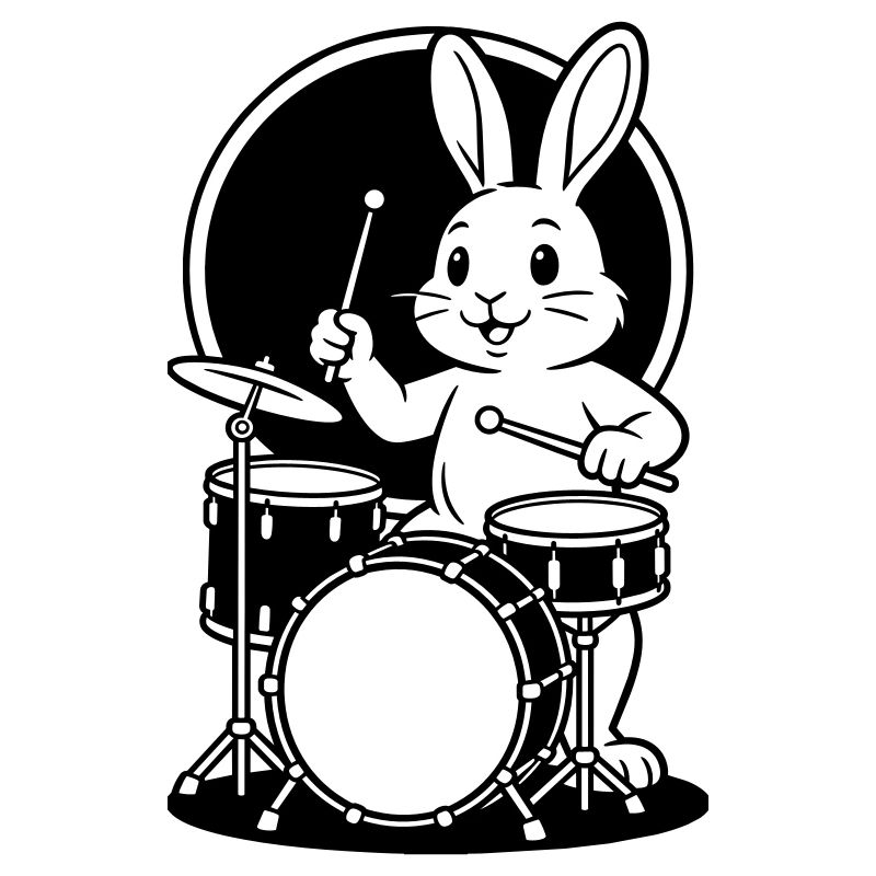 hare on drum kit