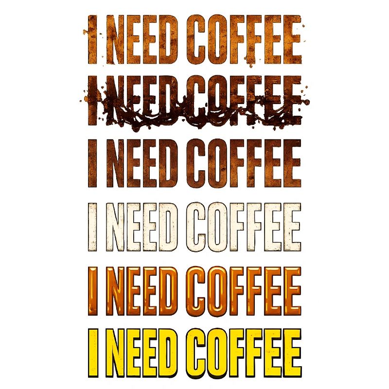 I Need Coffee – Color Gradient Text