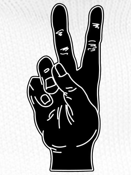Black hand gesture peace