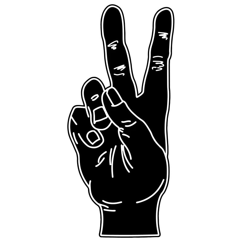 Black hand gesture peace