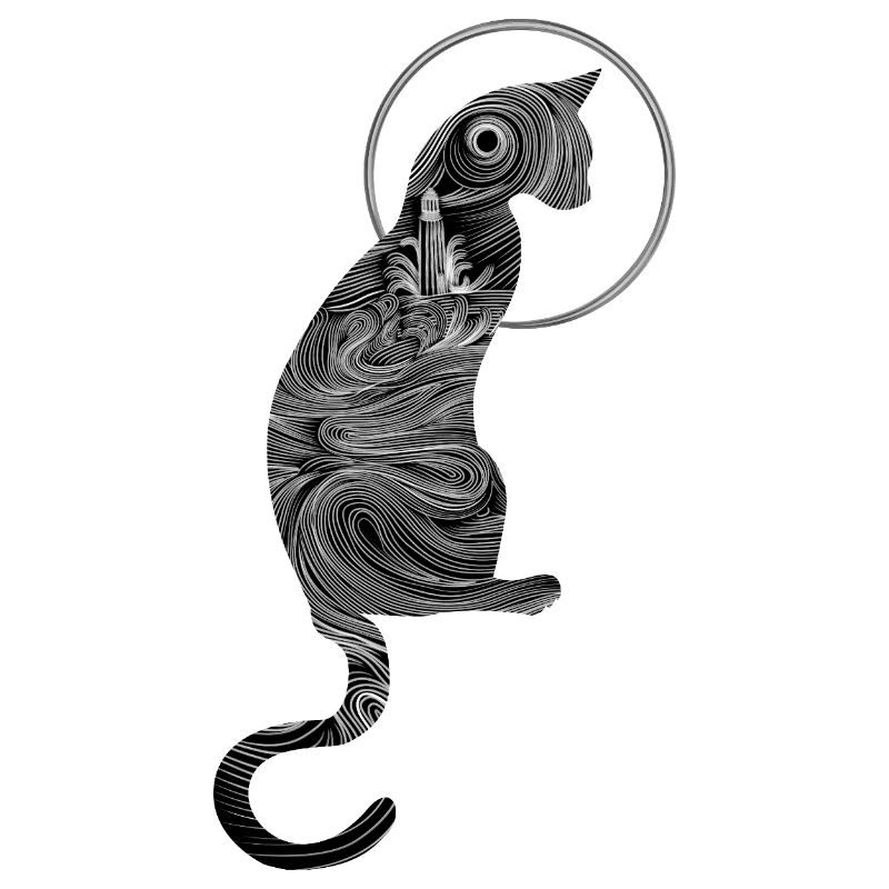 Abstract Oceanic Cat