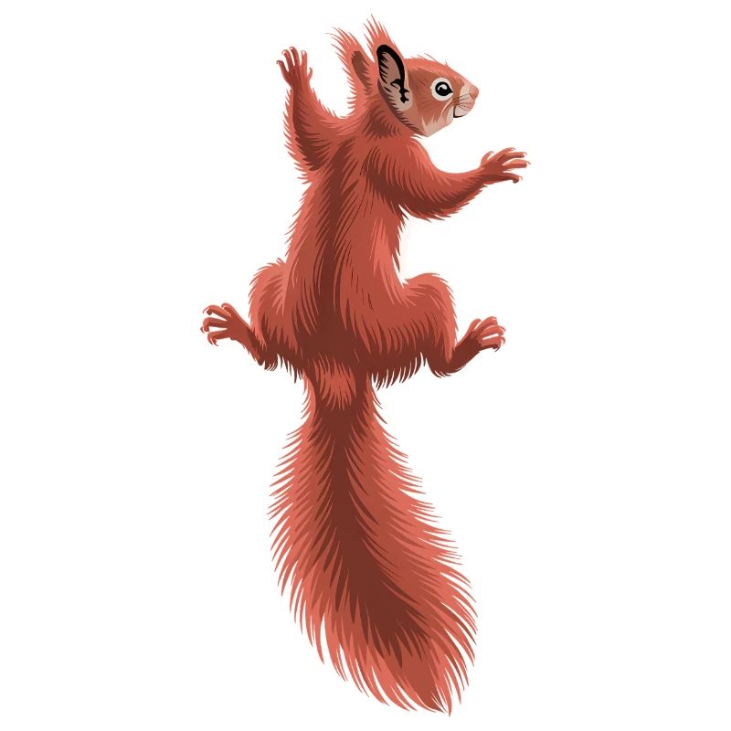 Cute climbing red squirrel