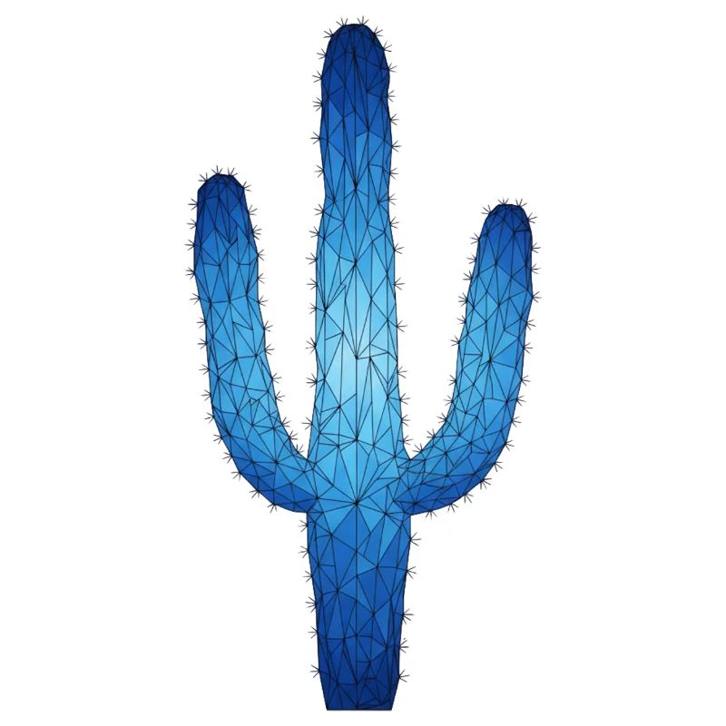 Blue Geometric Cactus