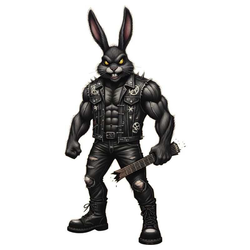 Heavy Metal Easter Bunny Rocker Easter Hardcore Bunny