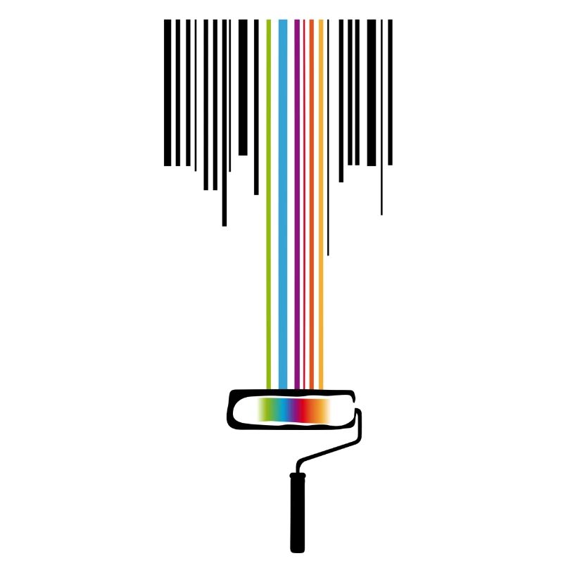 Farbrolle mit Strichcode