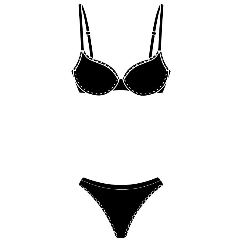 Dessous- oder Bekini-Logo für Geschäft oder Marktstand