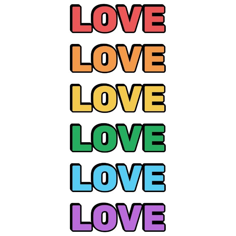 Rainbow Love Word Pattern