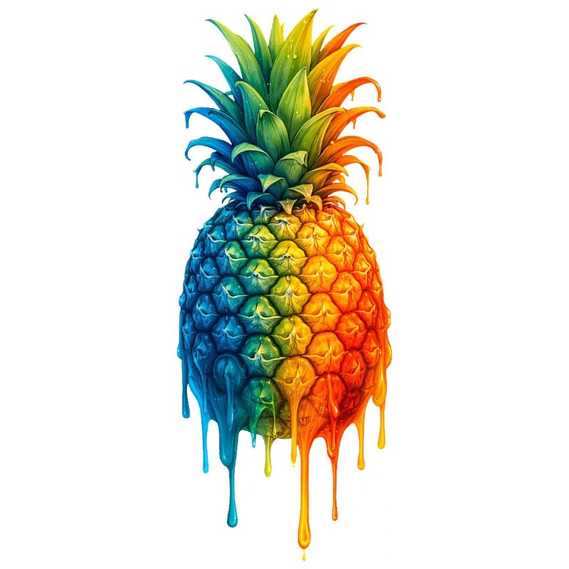 Pineapple with a colourful gradient