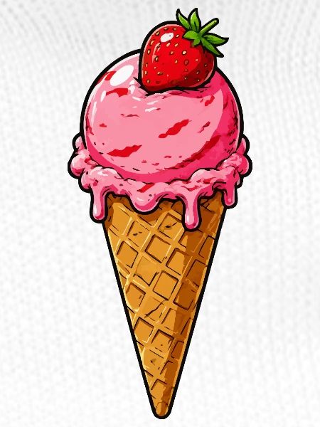 Erdbeere Eis Kugel