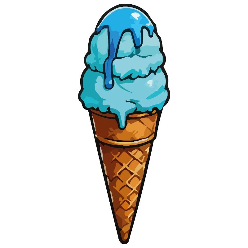 Blaues Eiscreme Cartoon Eiswaffel