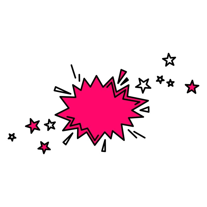 Comic element in black and pink