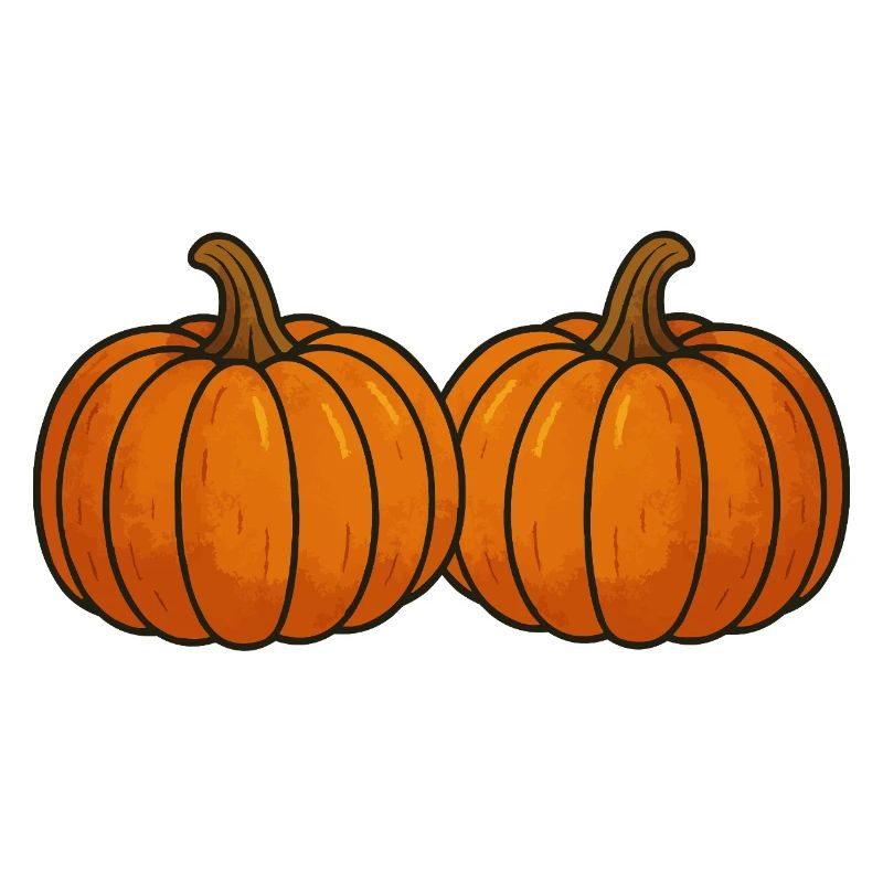 Two pumpkins in the autumn light