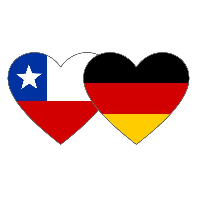 Chile Germany Flag Heart